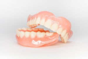 full set of dentures closeup